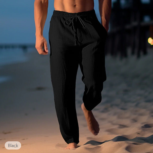 Beach Pants Drawstring Elastic Waist Straight Flat Comfortable Transparent