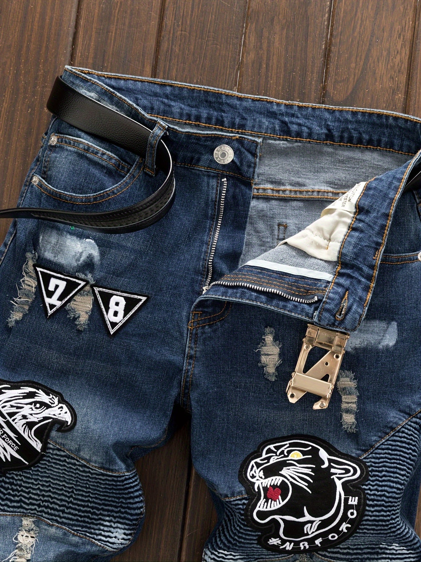 Retro Distressed Street Style Jeans