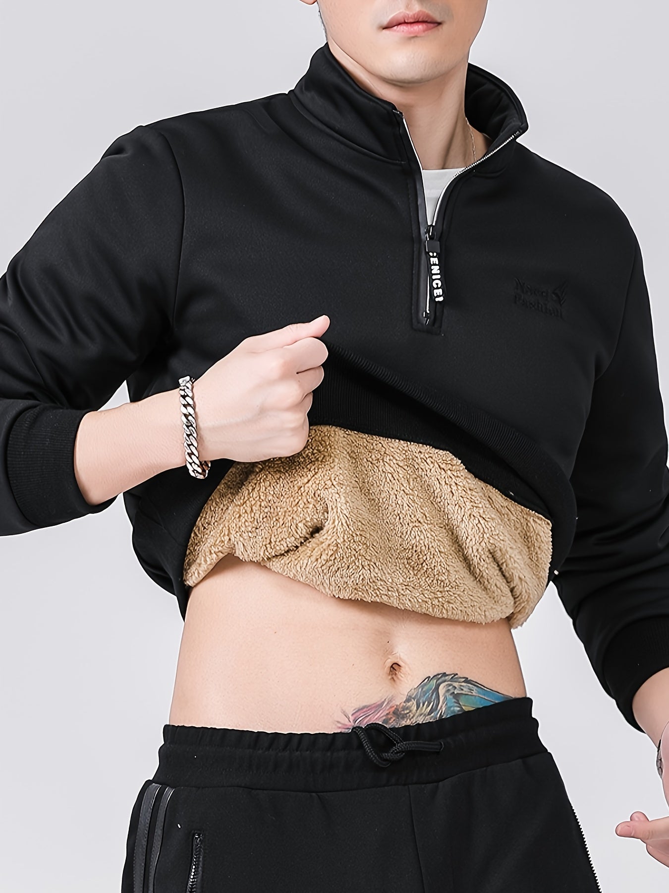 🧥 Men's Cozy Fleece-Lined Stand Collar Sweatshirt ❄️