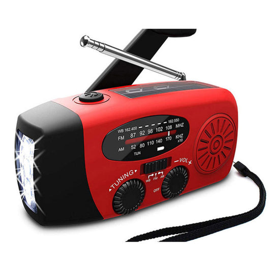 Solar Crank Radio Flashlight: Multi-functional USB Charging Radio with Hand Crank and Solar Power