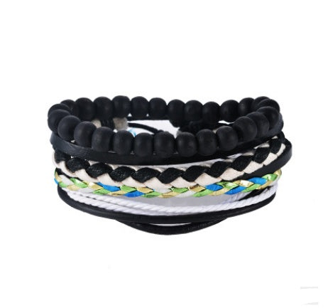 Retro Punk Wrap Bracelet: Multilayer Beaded Leather Bracelet for Men and Women, Vintage Punk Jewelry