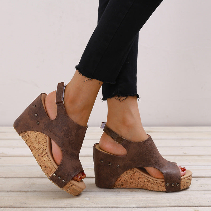 Eternal Summer Roman Style Wedges: Stylish Sandals with Thick Bottom