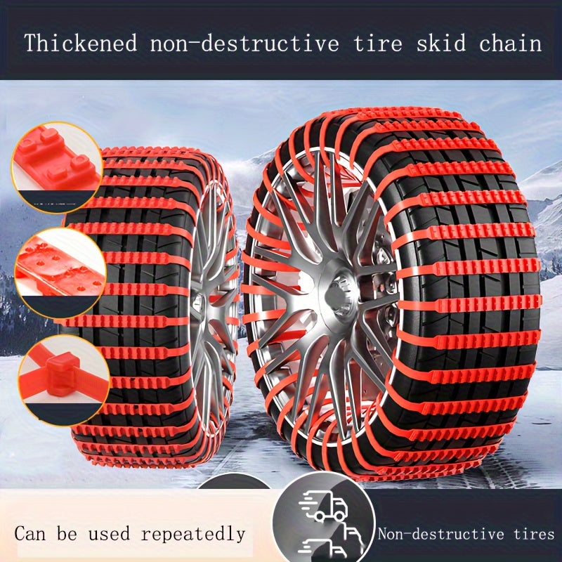 ❄️ Snow Grip Reusable Traction Chains (12-Pack) 🚗