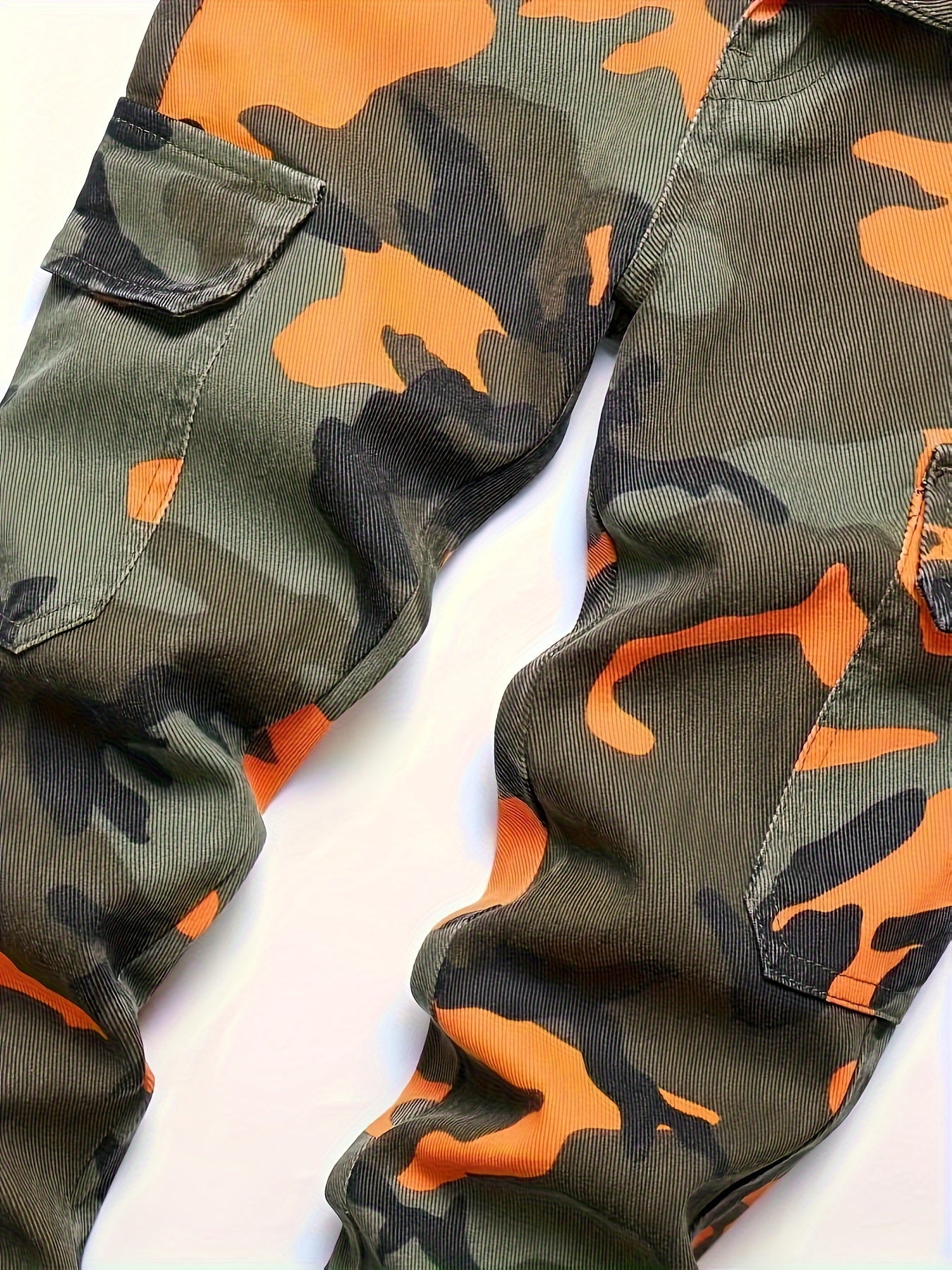 🖤 Men's Camouflage Graphic Print Denim Pants - Street Style Cotton Blend Jeans with Pockets for Outdoor Activities