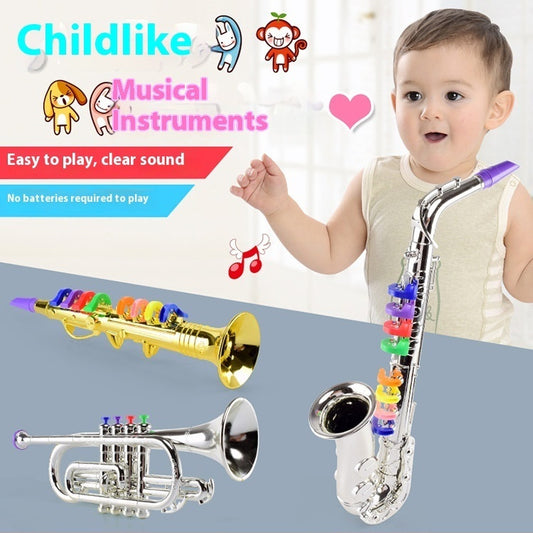 Children's Simulation Musical Instrument Toy Eight-tone Saxophone Four-tone Horn Band Simulation Toy Music Equipment