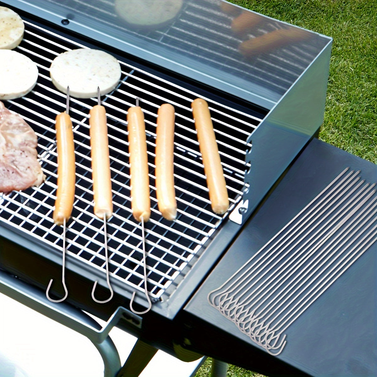 🔥 Grill Master Stainless Steel BBQ Skewers 🍢