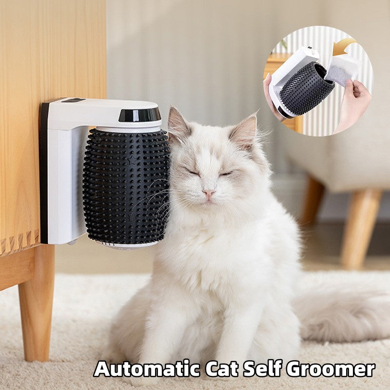 Perfects Groom Automatic Cat Self-Groomer: Wall Corner Brush and Scratcher