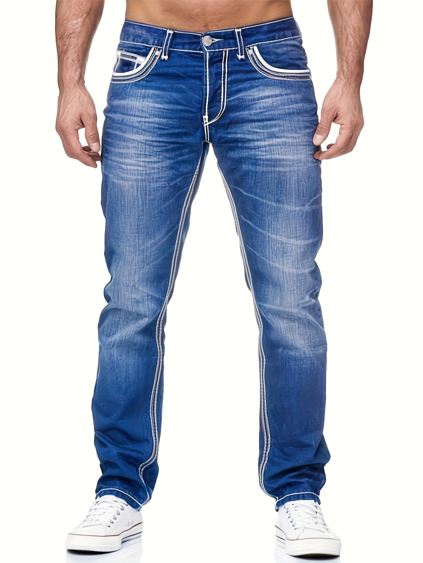 🌟 Men's Comfy Street Style Distressed Denim Pants with Pockets