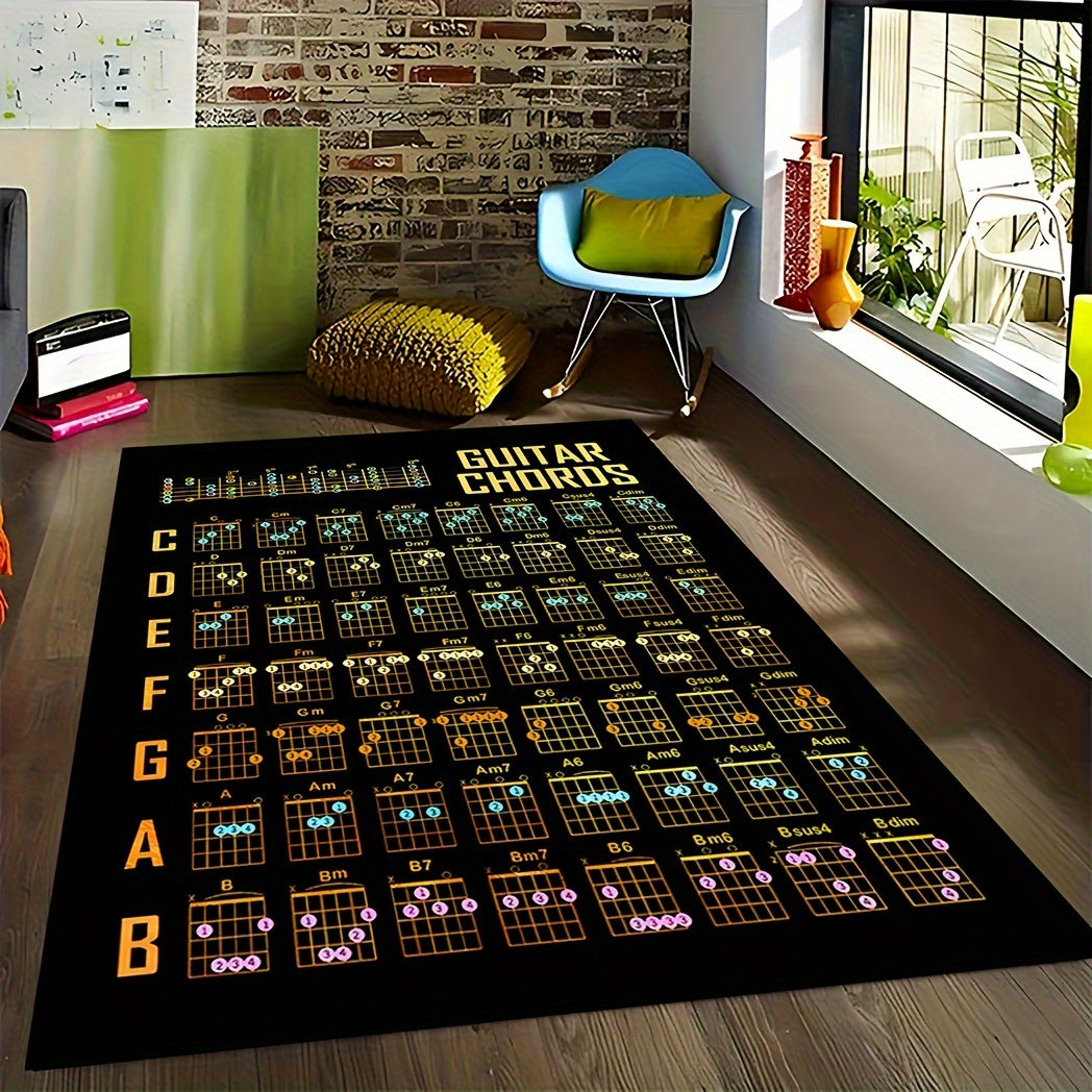 🎸 Chord Vibe: Guitar Chords Area Rug 🎶