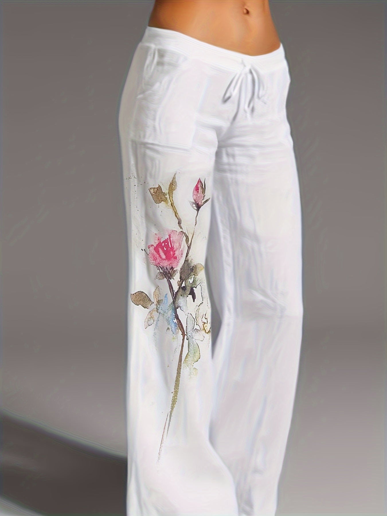 Floral Print Wide Leg Pants