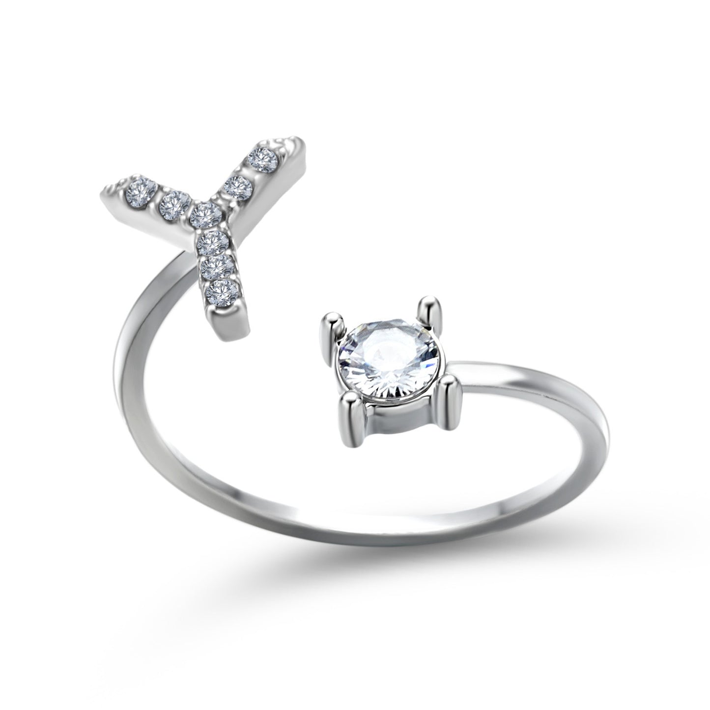 Elegance Initials Adjustable Ring: Fashion Jewelry