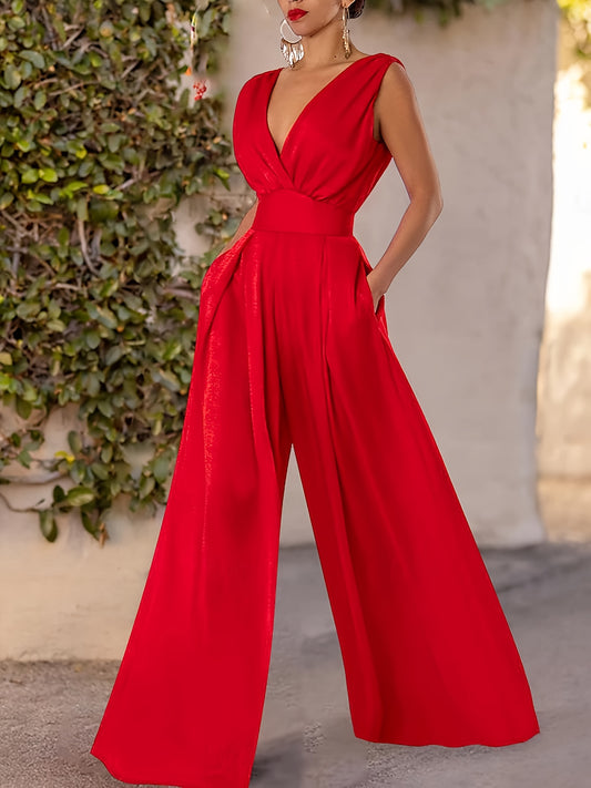 🔒 Solid Color Zipper Front Jumpsuit 🔒