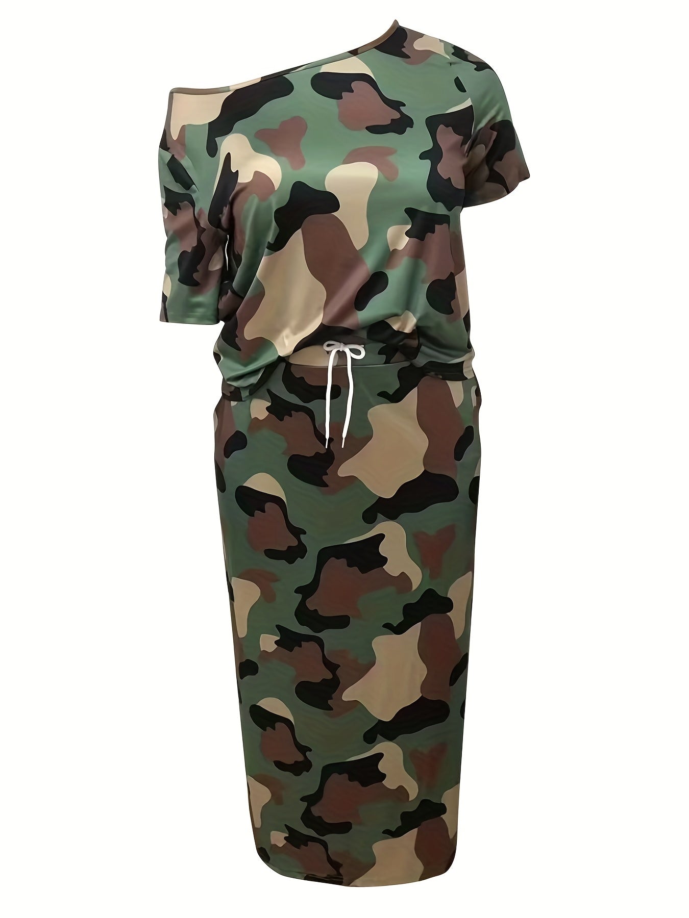 Camo Chic™ Plus Size Two-Piece Set 🌿👚