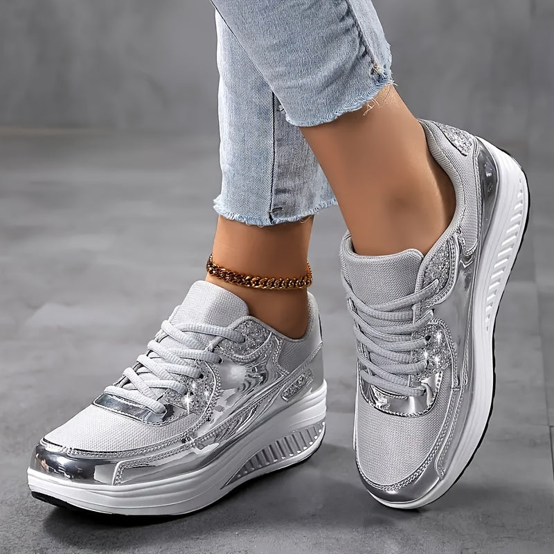 Women's Metallic Platform Sneakers