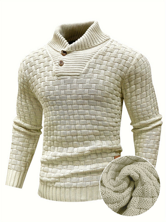 Men's Casual Waffle Pattern High Stretch Sweater 🍂✨