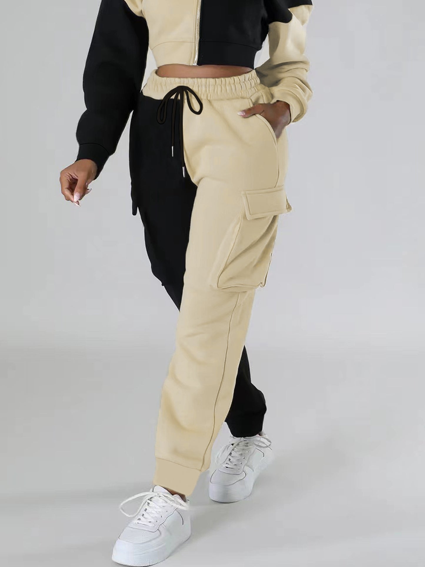 Color Block Multiple Pockets Cargo Pants