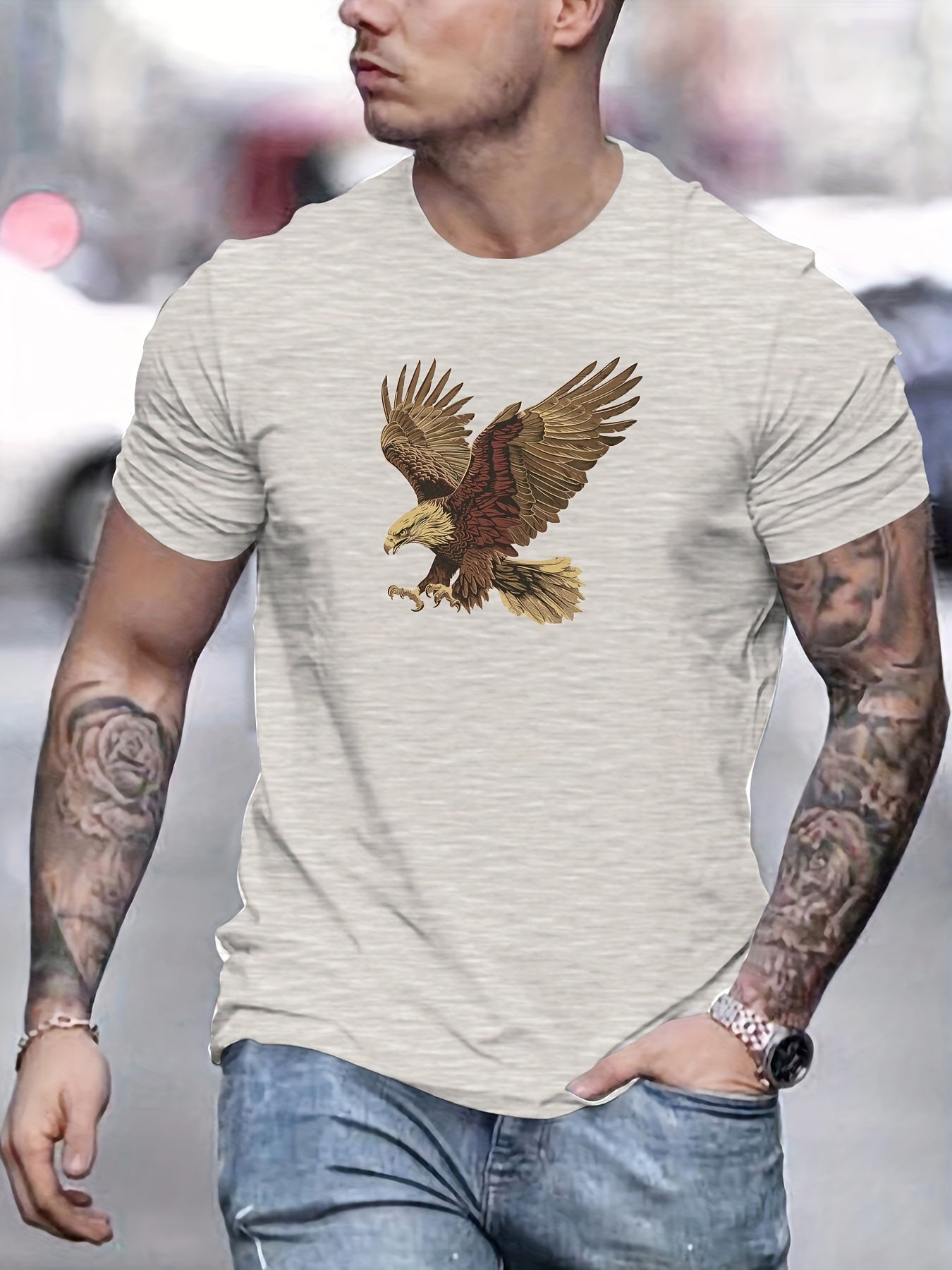 Men's Summer Bird Emblem Crew Neck T-Shirt 🕊️👕