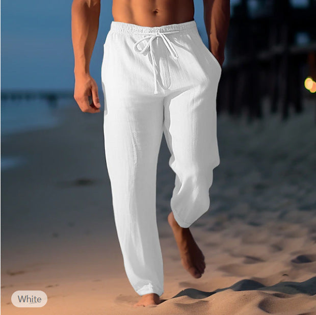 Beach Pants Drawstring Elastic Waist Straight Flat Comfortable Transparent