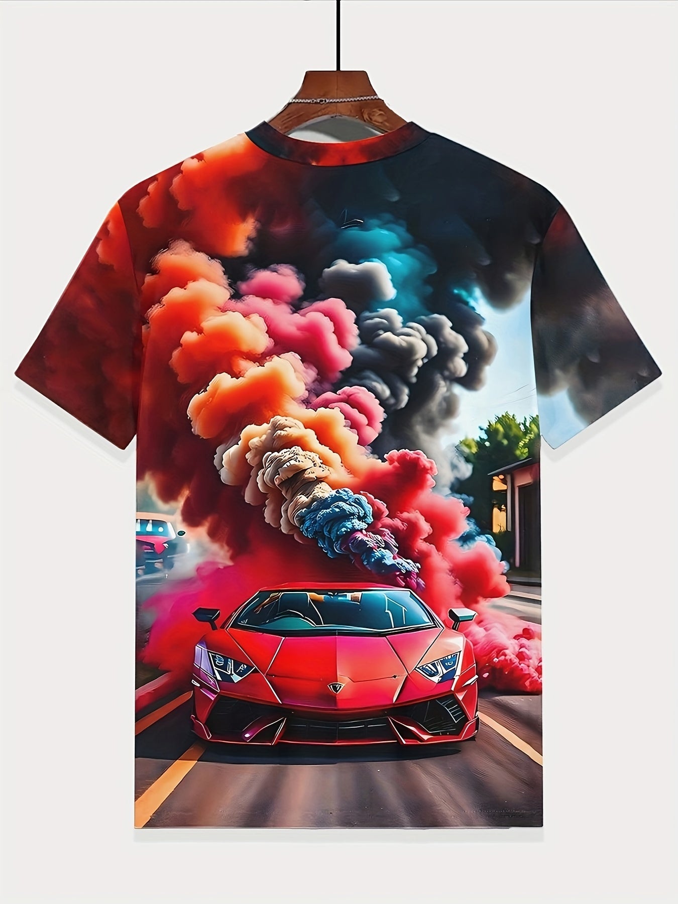 🏎️🔥 Boys' Cool Sports Car 3D Print Tee - Zoom Into Summer Style! 🏎️🔥