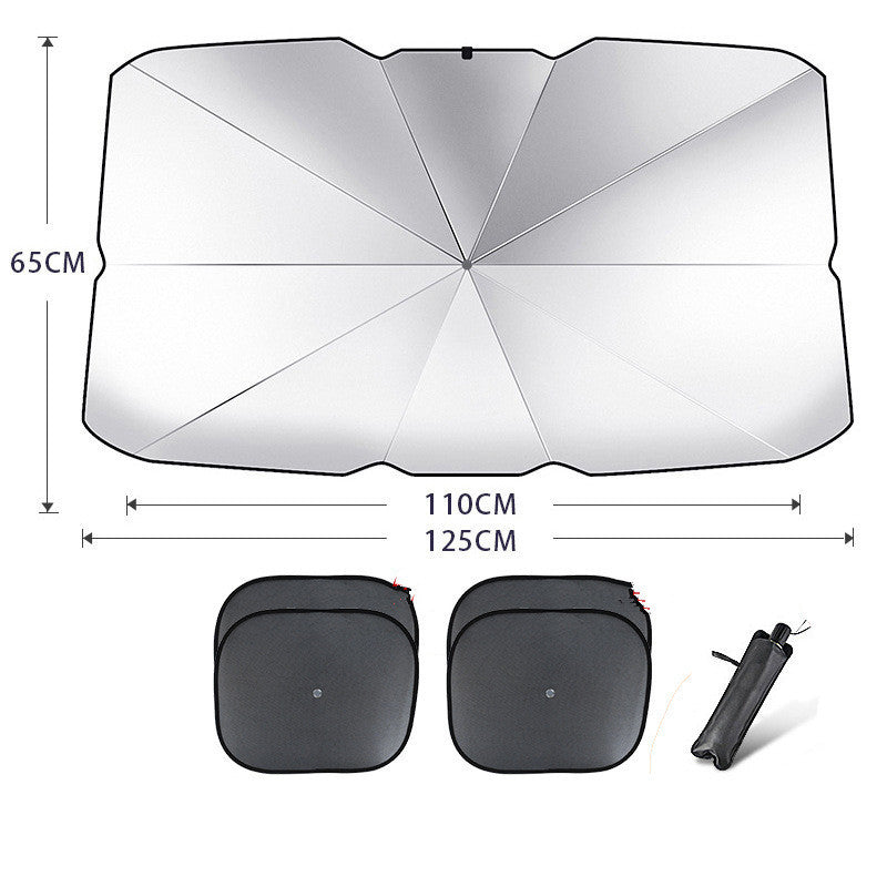 Sun Guard Foldable Car Windshield Sun Shade: UV Protection Umbrella