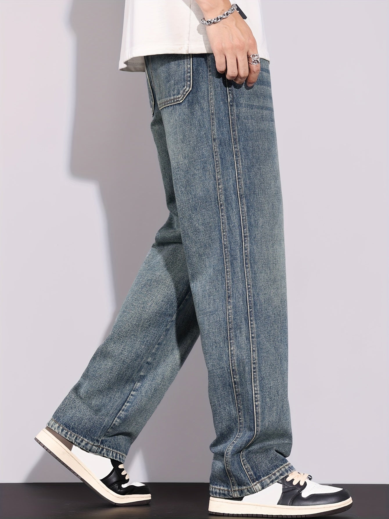 Urban Explorer" Loose Washed Denim Trousers