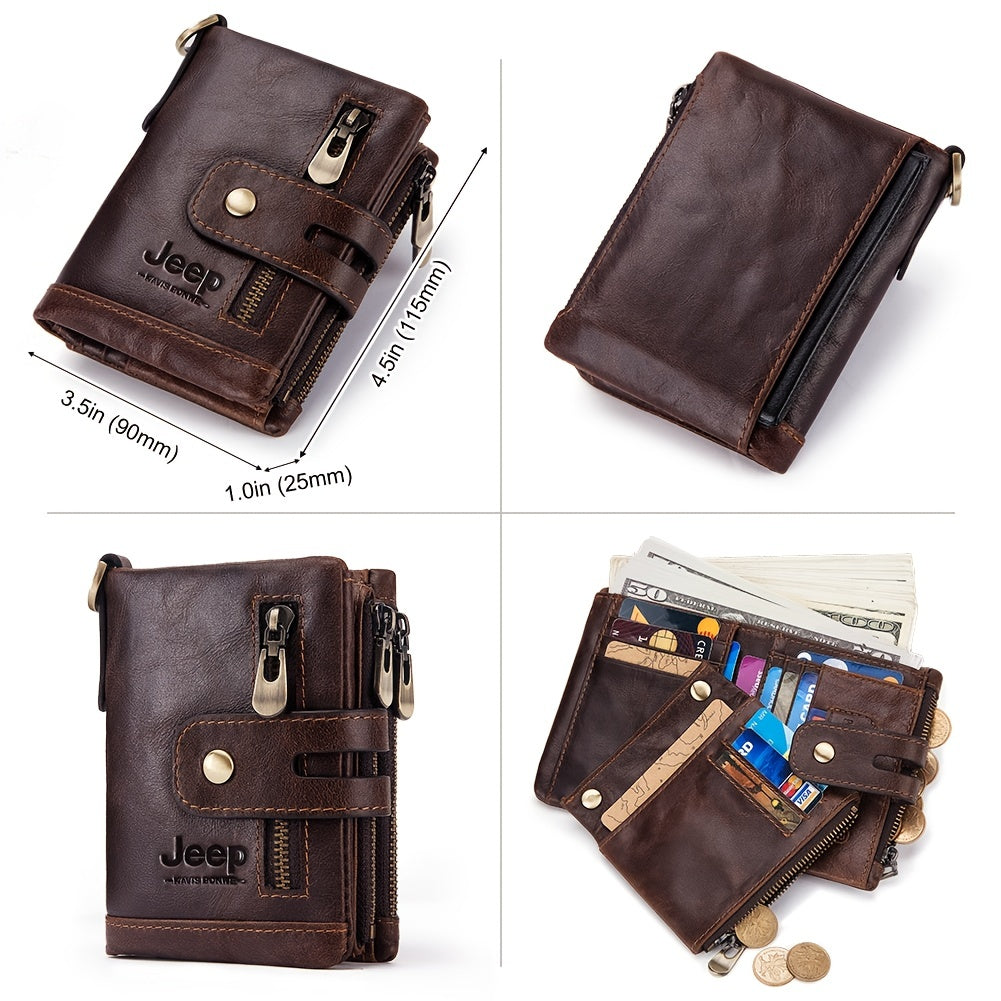 👜 Retro RFID Blocking Cowhide Card Holder