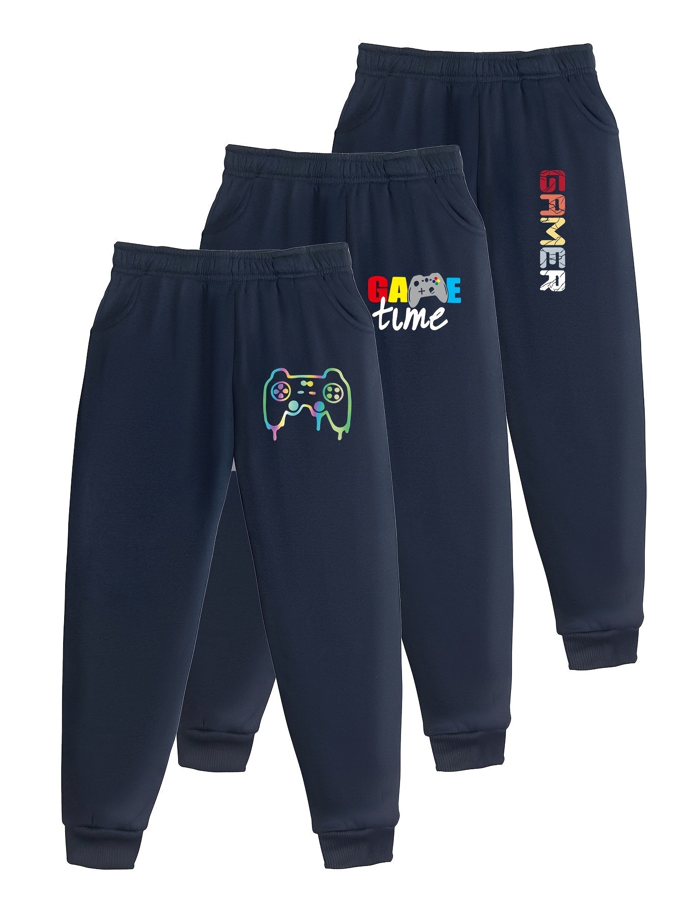 🎮 3pcs Boy's Game Themed Jogger Sweatpants Set