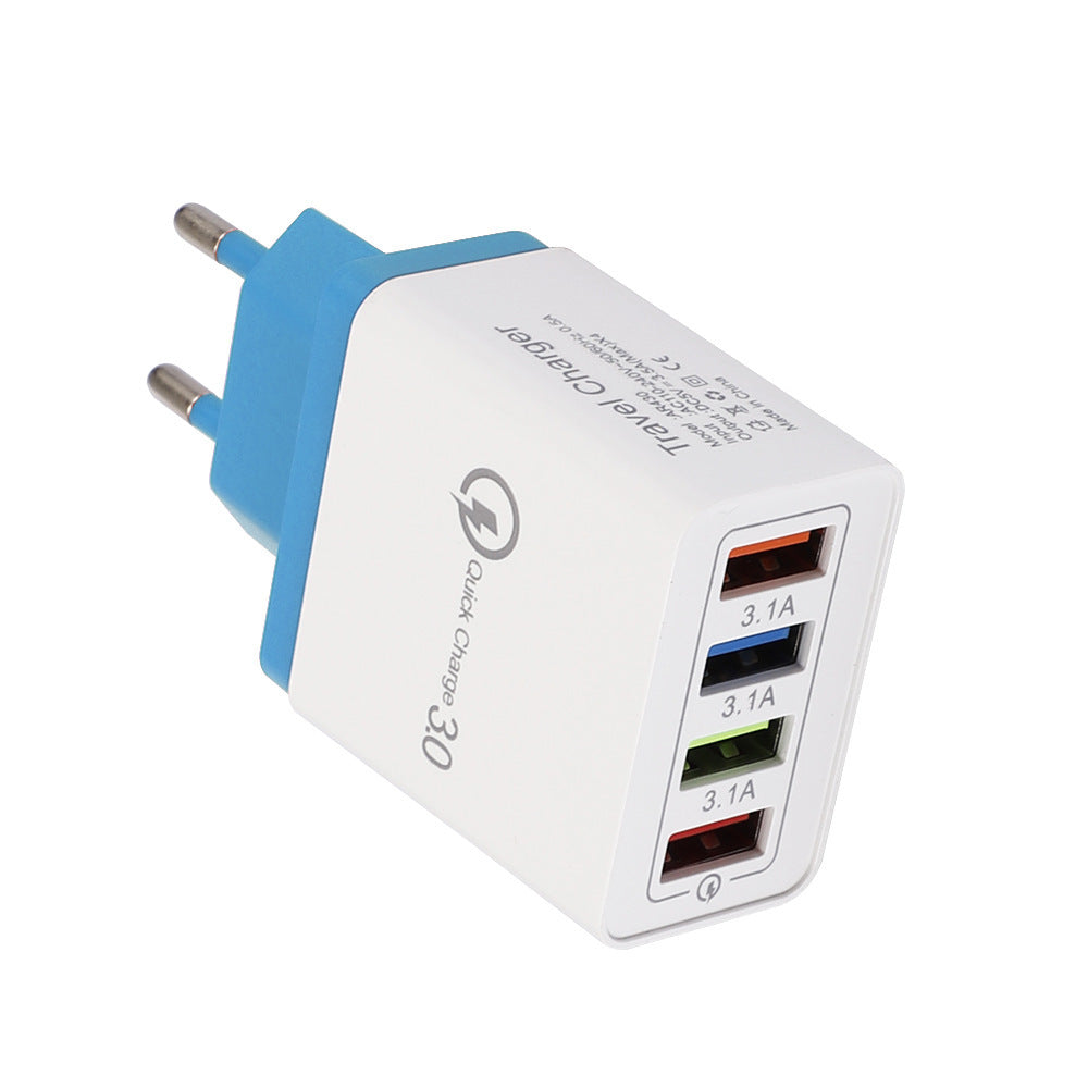 Swift Charge 4-Port USB Wall Charger: Quick Charge 3.0 Adapter