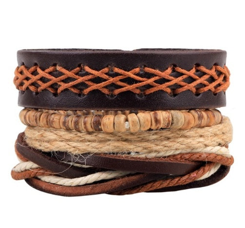 Retro Punk Wrap Bracelet: Multilayer Beaded Leather Bracelet for Men and Women, Vintage Punk Jewelry