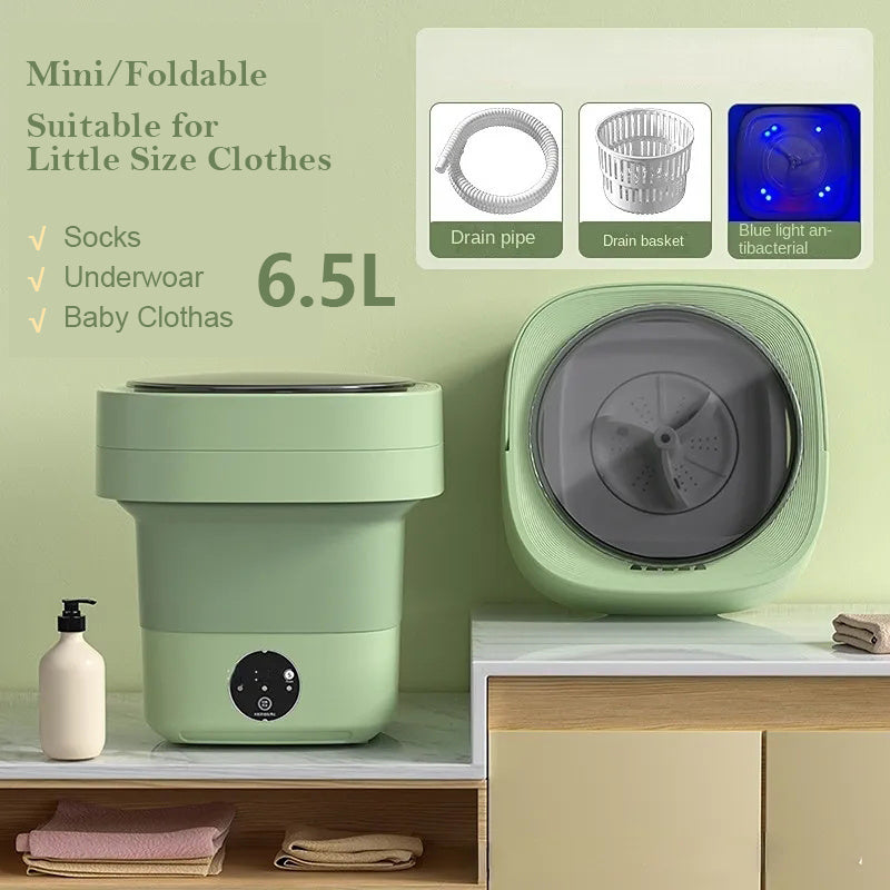 Mini Spin Portable Foldable Washing Machine: Compact and Convenient Laundry Solution with Spinning Dry Function