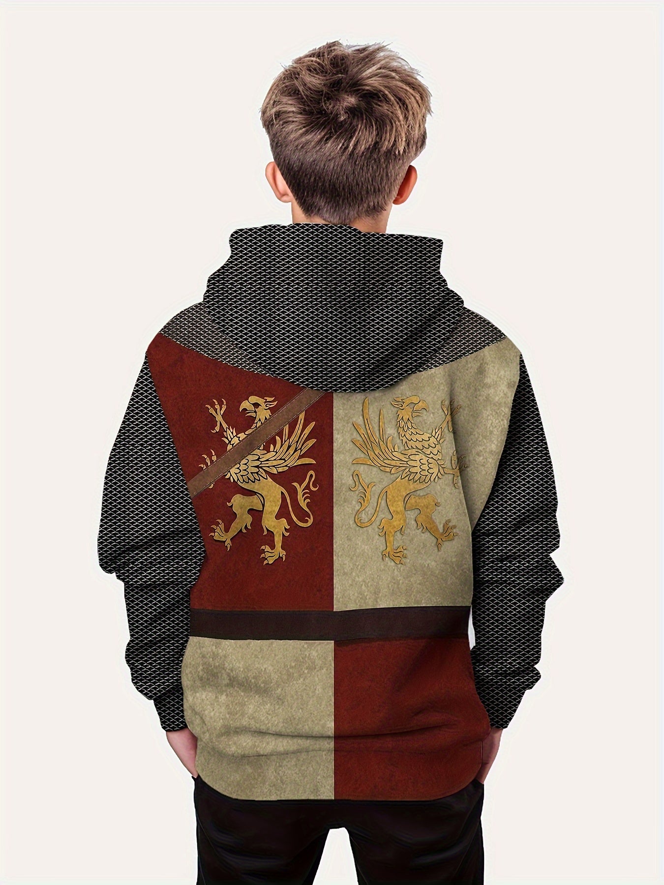 ⚔️ Medieval Armor Inspired Kids' 3D Digital Print Hoodie ⚔️