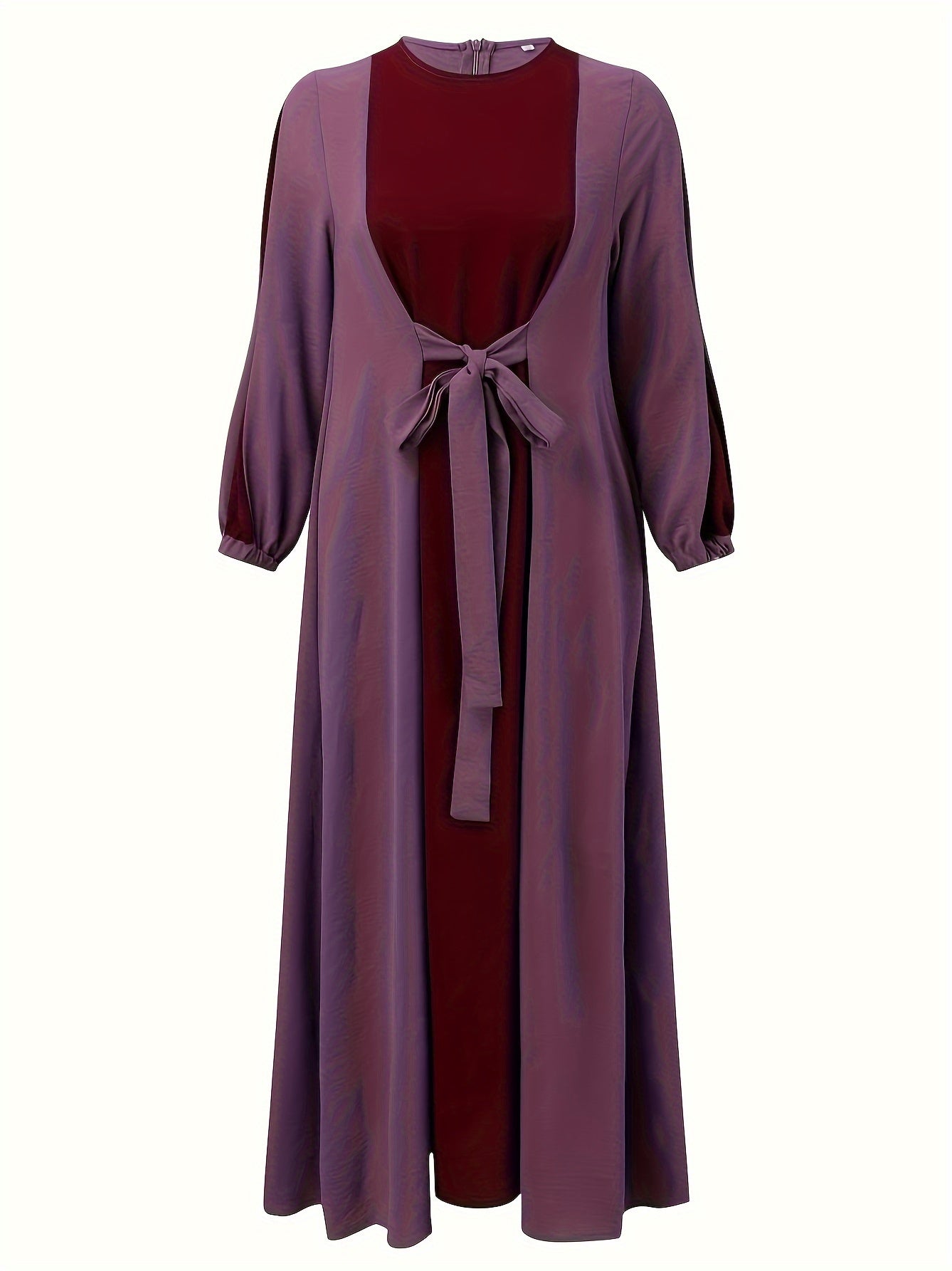 Eid Elegance Tie-Front Kaftan Dress