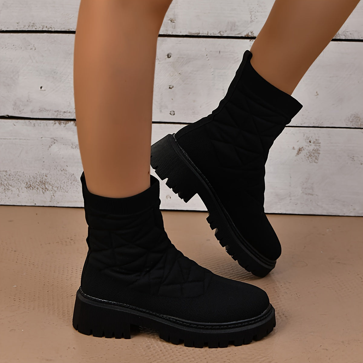 👢 Women's Cozy Knit Ankle Boots