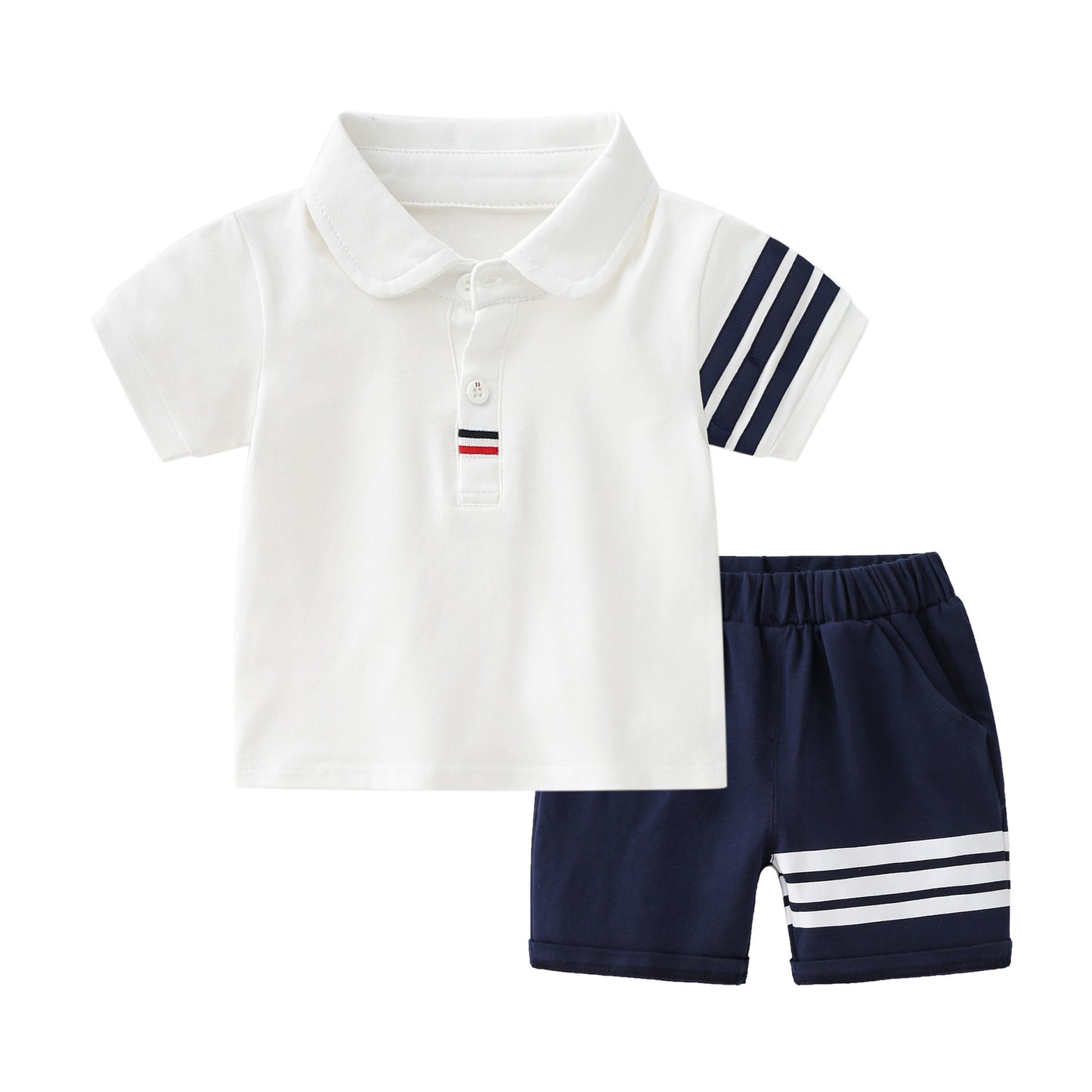 Boy Short Sleeve Pure Cotton All-matching Casual Sports Suit