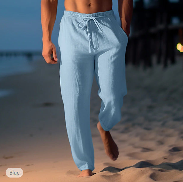 Beach Pants Drawstring Elastic Waist Straight Flat Comfortable Transparent