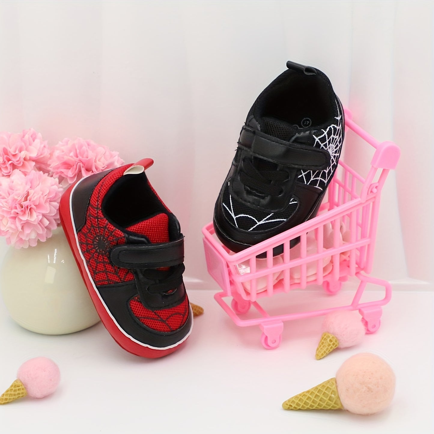 🕷️ Baby Learning Shoes - Spider Web Design