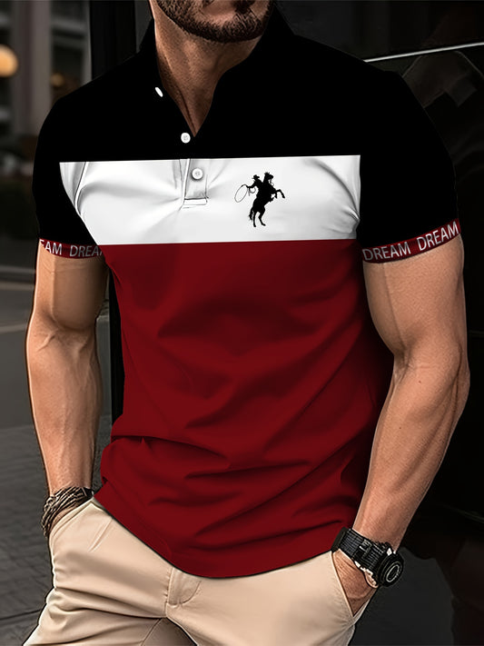 Classic Polo Shirt with Random Print