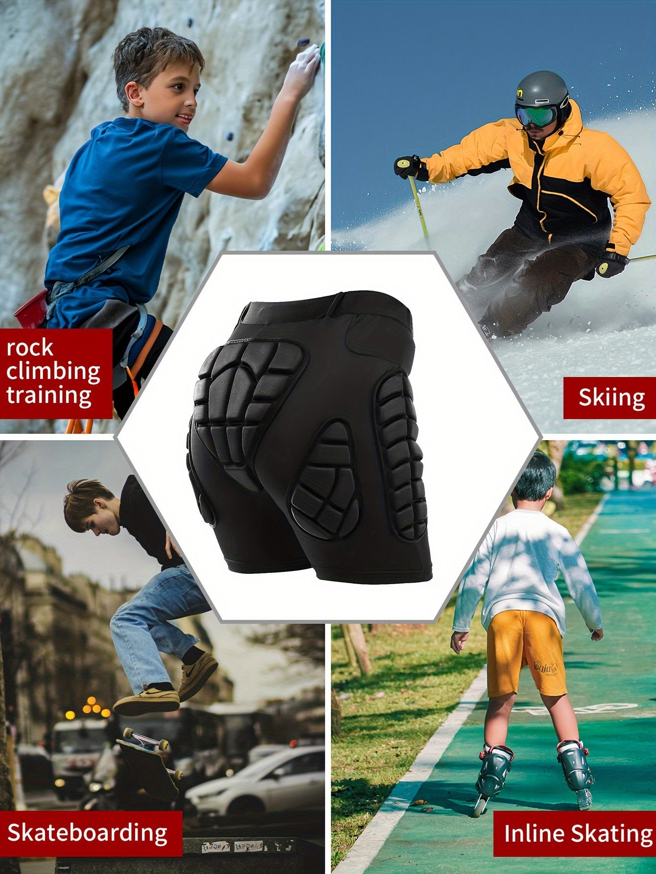 Impact Guard 3D Padded Protective Shorts ⛷️🛹