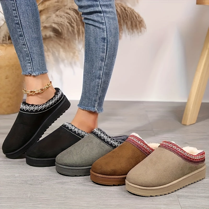 Cozy Argyle Print Slip-On Snow Boots ❄️