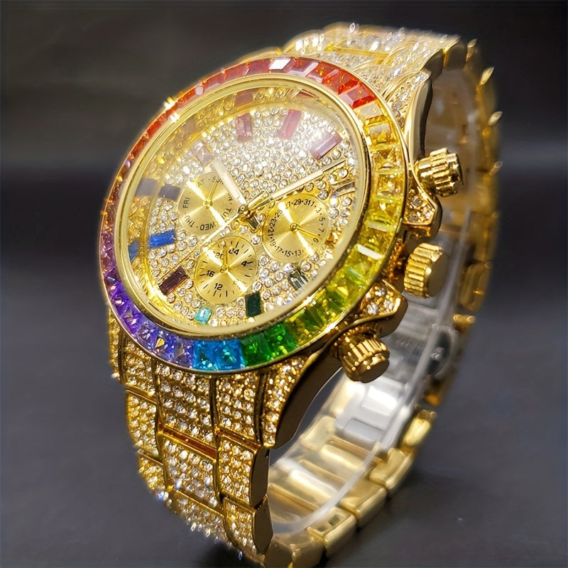 Men's Diamond Golden Watch