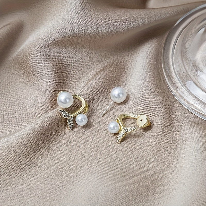 🌟 Pearl Mermaid Tail Stud Earrings – Japanese & Korean Elegance ✨