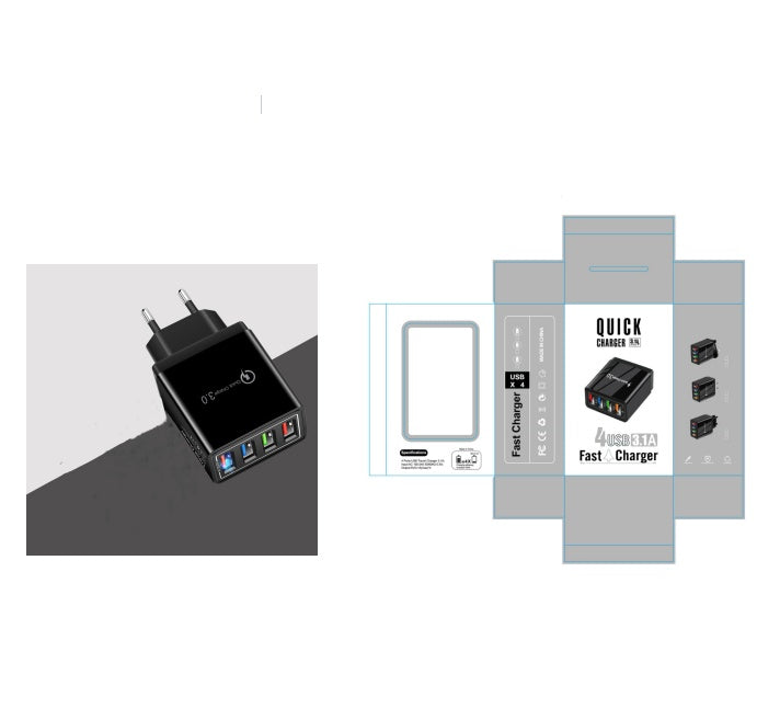 Swift Charge 4-Port USB Wall Charger: Quick Charge 3.0 Adapter