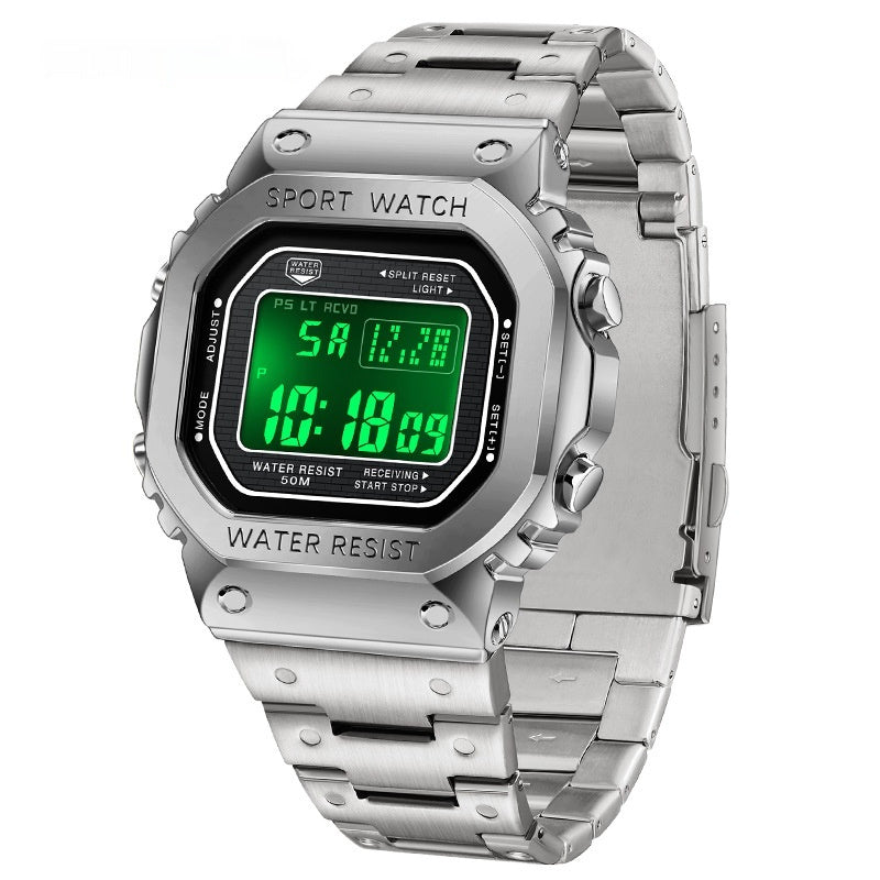 Alarm Clock Multifunctional Sport Watch Square Fashion Hand-lifting Light Waterproof