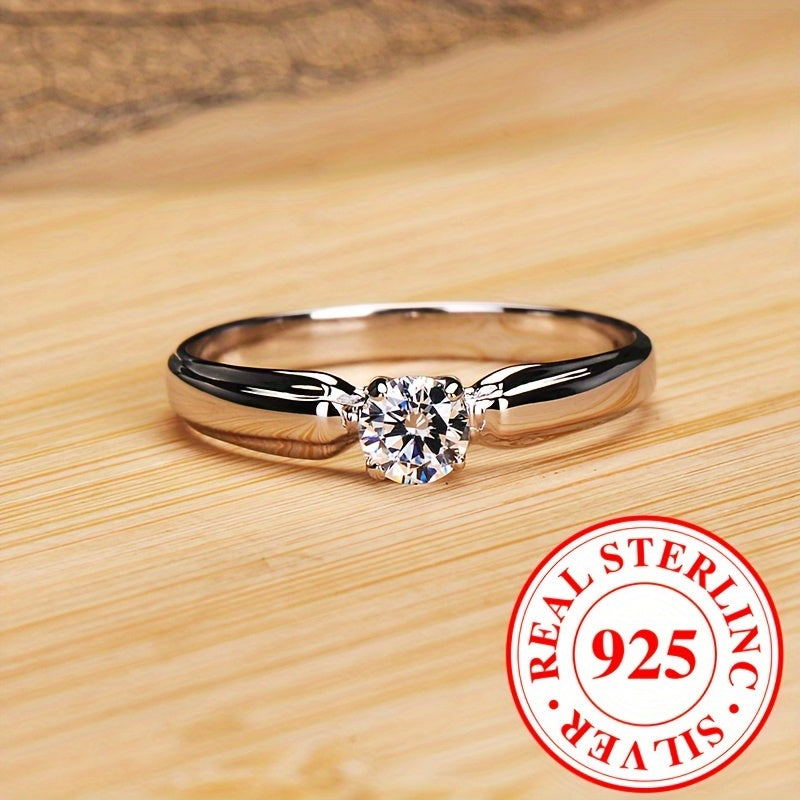 💎 Radiant Elegance Zirconia Ring – 925 Sterling Silver Luxury ✨