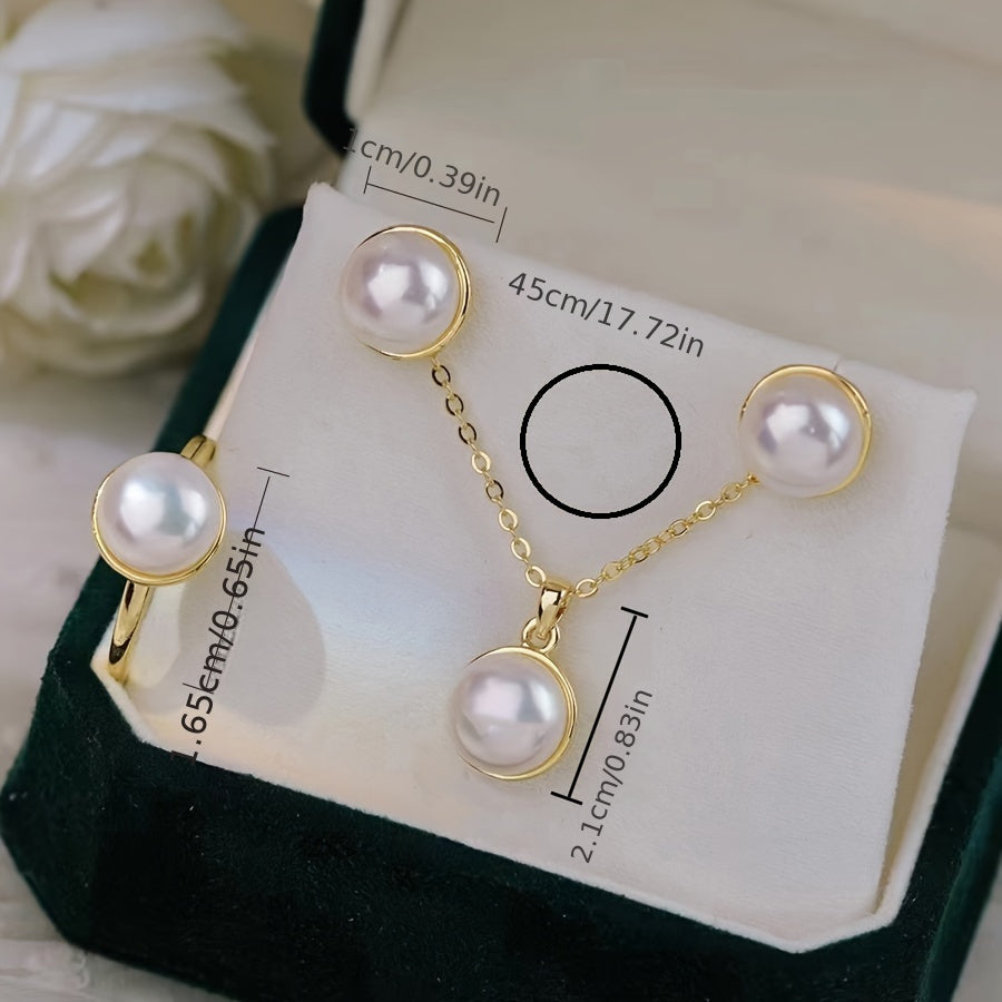 🌟 Pure Elegance Freshwater Pearl Set – 14K Gold Plated Collection ✨