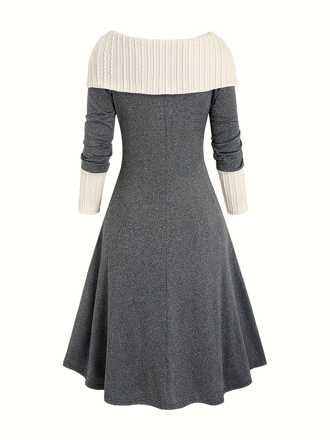 Color Block Lace-Up Knit Dress