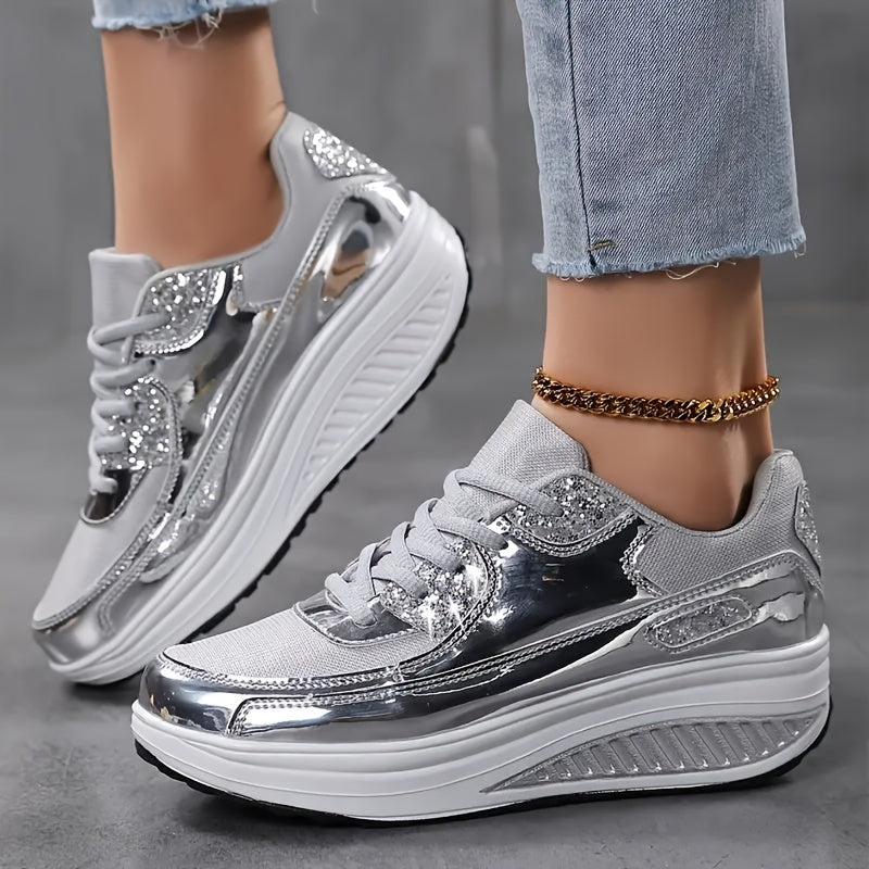 Women's Metallic Platform Sneakers