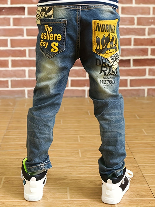 👖 Kid's Vintage Style Patched Jeans