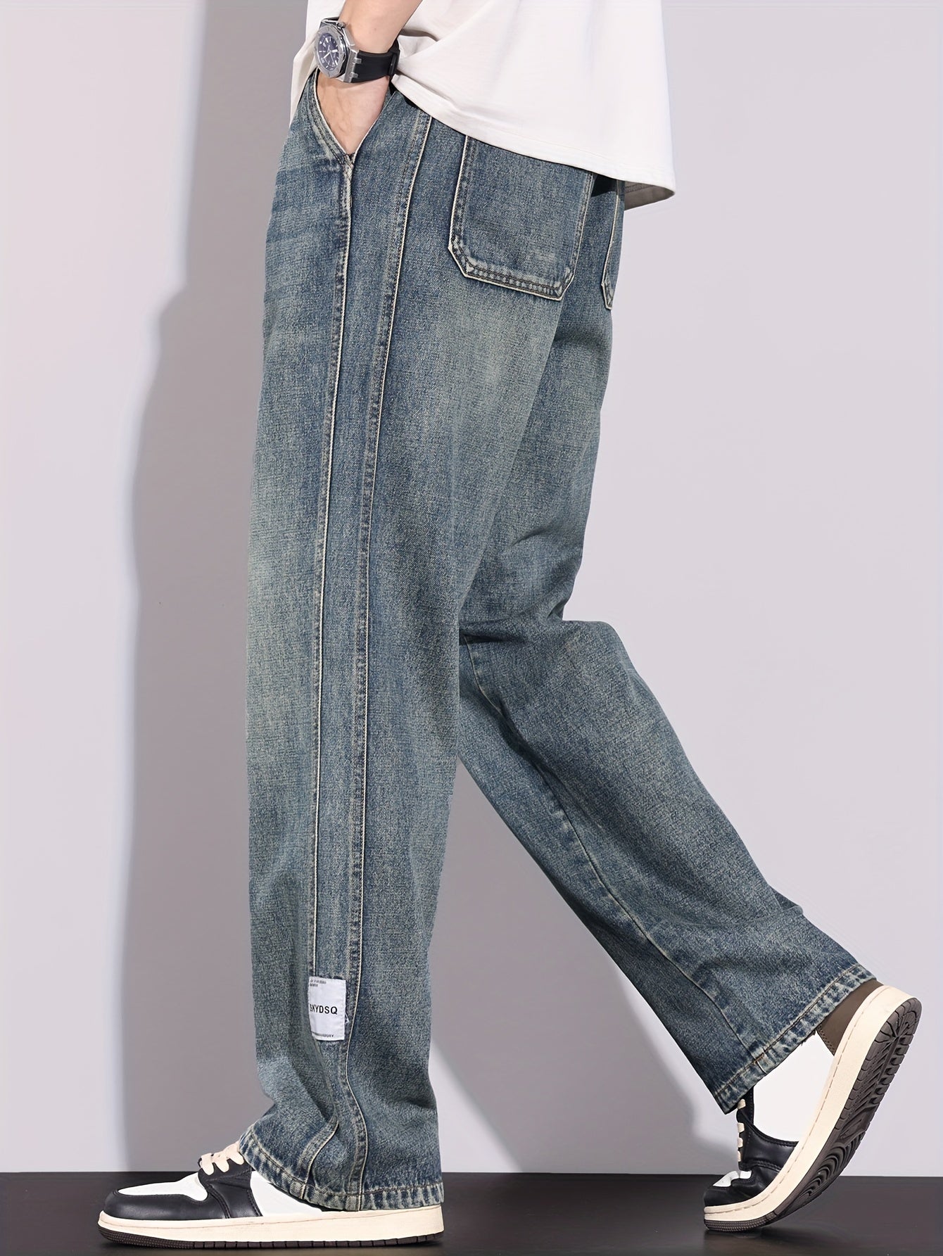 Urban Explorer" Loose Washed Denim Trousers