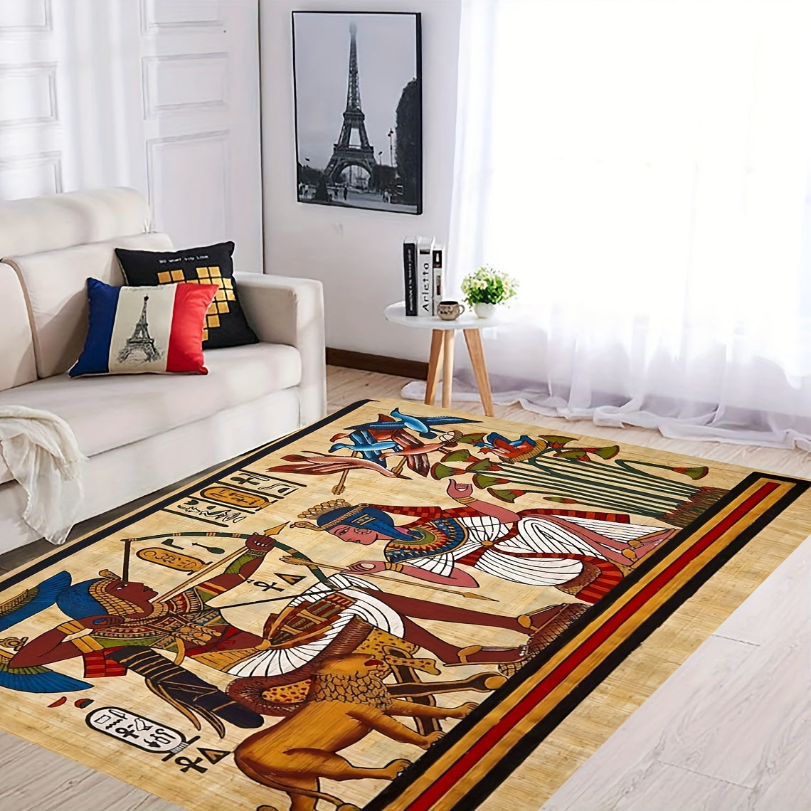 🌟 Egyptian Pattern Area Rug: Luxurious Soft Pad Carpet 🏛️